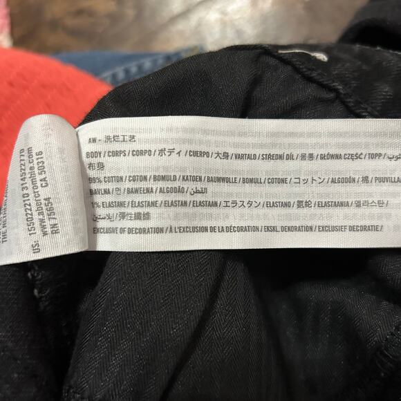 Abercrombie & Fitch Curve Love The Skinny High Rise Jeans Black 26x25.5 Raw Hem - Picture 4 of 4